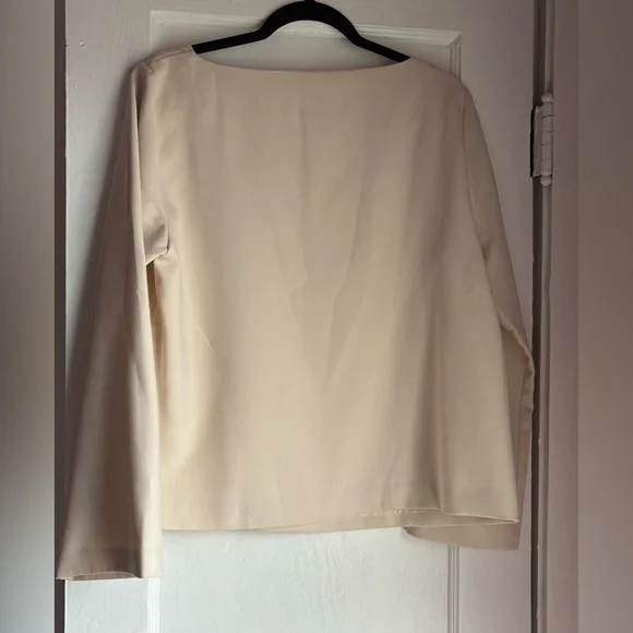 NWT H&M Cream Square Neck Long Sleeve Blouse Size Large - Picture 4 of 5